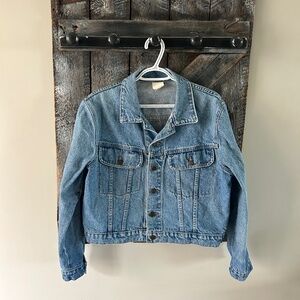 Women's Vintage Leigh Morgan Cropped Stone Wash Jean Jacket